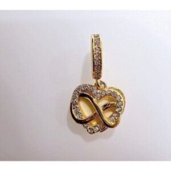 Sparkling Infinity Heart Dangle, Charm For Pandora Bracelet Necklace - Picture 7 of 7